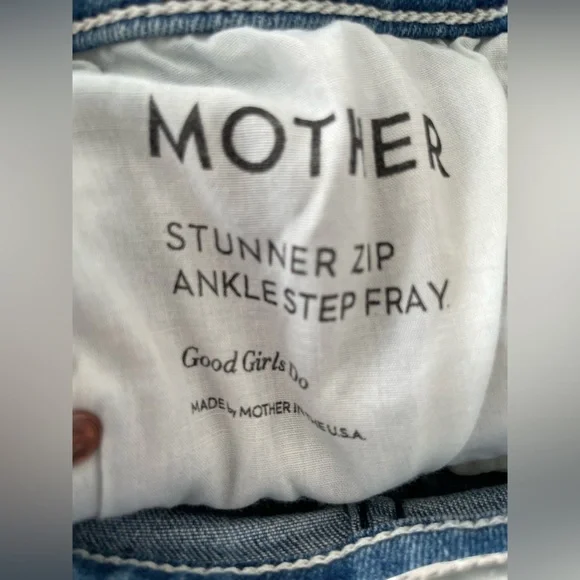 Mother Size 27 Stunner Zip Ankle Step Fray in Good Girls Do Skinny Jeans in GUC - Picture 9 of 17